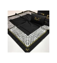 Ekose Desen Black Seri Twill Eşarp Eşarp Askısı ile Birlikte 90x90 cm Siyah-90x9