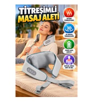 Kablosuz 3D Masaj Aleti – Isıtmalı Boyun, Omuz, Sırt ve Bel Masaj Cihazı 2000 mAh