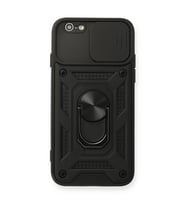 iPhone 6 Kılıf Pars Lens Yüzüklü Silikon - Siyah