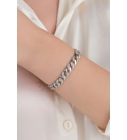 8.5 MM  Gümüş Beyaz Zirkon Taşlı Gurmet Bileklik