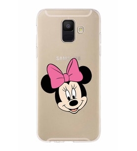 Samsung Galaxy A6 (2018)  Kapak Minnie Mouse Tasarımlı Şeffaf Silikon Kılıf