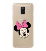 Samsung Galaxy A6 (2018)  Kapak Minnie Mouse Tasarımlı Şeffaf Silikon Kılıf
