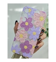 Samsung Galaxy A34 Uyumlu Pastel Renkli Çiçekler Desenli Şeffaf Telefon Kılıfı