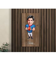 BK Gift Kişiye Özel Amerikan Futbolcusu Karikatürlü Kabartma Figürlü Ahşap Tablo-12,  Arkadaşa Hediye, Sevgiliye Hediye, Duvar Dekoru