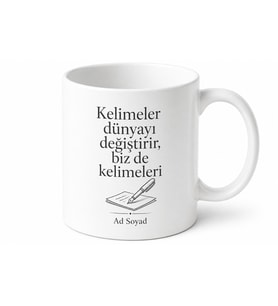 Dünya Reklam Günü Hediye Kopya Yazarlara Özel Tasarım Baskılı Porselen Kupa Bardak