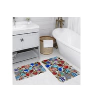 Rovigo Home Dijital Baskılı 2'li Banyo paspas Takımı RVG5027 (Gri)