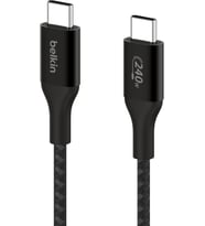 USB-C - USB-C şarj kablosu, hızlı şarj kablosu, 240 W Power Delivery, USB-IF sertifikalı, iPhone 15, MacBook Pro, Chromebook, Samsung Galaxy, iPad ile uyumlu, 1 m – siyah