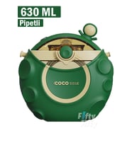 CocoSmile Özel Kutulu 630 ML Pipetli Uzay Temalı Tritan Su Matarası -Boyun Askılı- 3 Farklı Model  ffcs0006 (Yeşil)