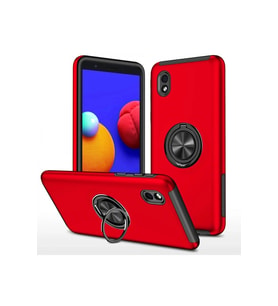 Durukar® Samsung Galaxy A01 Core Kılıf Elit Yüzüklü Kapak - Kırmızı