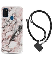 Samsung M21 M22 M23 M30 M31S M32 Kılıf Boyun Askılı Silikon Colorfull Marble 2 1389