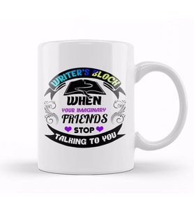 Funny Writer s Block Imaginary Friends Kupa Bardak Porselen