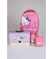 x Dekomus "Candy Kitty Collection" Hello Kitty Lisanslı Ortopedik İlkokul Çantası,Saplı Çanta,Beslenme Kabı,Matara Seti