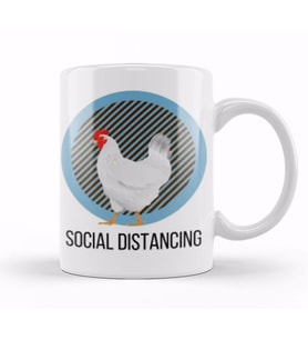 Social Distancing World Champion Bird Flu Pandemic Kupa Bardak Porselen