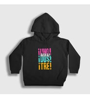 Presmono Unisex Çocuk Siyah Uno Dos Tre Green Day Kapüşonlu Sweatshirt 55836tt