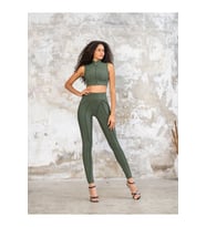 Sculpt Line Haki Yeşil Dikiş Modelli Spor Tayt