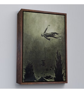 Çerçeveli Franz Sedlacek Ağaçlar Üstündeki Hayalet Duvar Tablosu Witches Halloween (Beyaz)