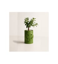 Alvera Emoji Planter – 3D Baskı Göz Kırpan Yüzlü Minik Yeşil Saksısı-Yeşil