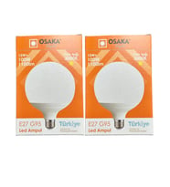Osaka 15W (100W) 3000K (Günışığı) E27 Duylu G95 Led Glop Ampul (2 Adet)