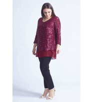 28034 Payet Büyük Beden Bluz Bordo