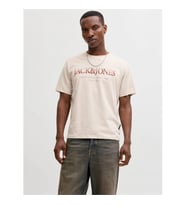 Jack & Jones Jjdevın Daytona Prınt Tee Bej Erkek T-Shirt 12290173
