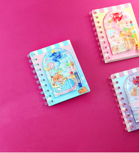 Capybara Oyun Kapaklı Spiralli Çizgili Defter (Mavi)