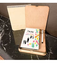 Psikolog Ahşap Kutulu Defter Kalem Set 002