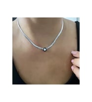 18 K Gümüş Kaplama 925 Ayar Gümüş Kolye • Serenay Sarıkaya Kolye • Çağla Kolye • Choker Chain