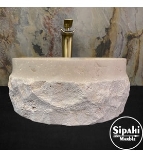 Traverten Dışı Doğal Patlatma Modern Lavabo