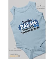Babaya Özel Sıfır Kollu Bebek Zıbını %100 Pamuk