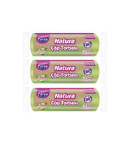 Natura 10'lu Çöp Torbası Büyük Boy 65 x 80 cm Üçlü Paket