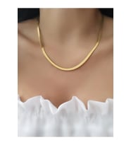 Yassı Zincir Italyan 316l Çelik Kolye (gold Renk) (Standart)
