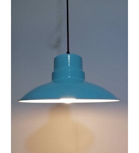 RİOLİGHT RETRO TURKUAZ İÇİ BEYAZ TEKLİ METAL SARKIT ÇAP: 30CM (Siyah)