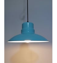 RİOLİGHT RETRO TURKUAZ İÇİ BEYAZ TEKLİ METAL SARKIT ÇAP: 30CM (Siyah)