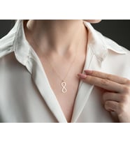 Kişiye Özel 925 Ayar Gümüş Sonsuzluk Model Şık Kolye (Gold)
