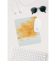 Turuncu Beyaz Desenli Bilek Destekli Dikdörtgen Mouse Pad Mouse Altlığı.