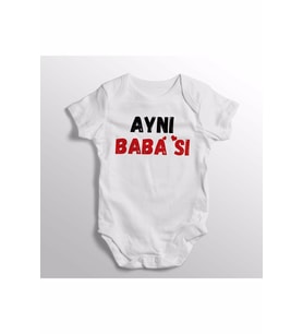 Aynı Baba'sı Yazılı Baskılı Bebek Zıbını