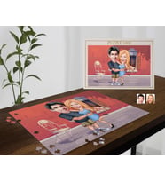 BK Gift Kişiye Özel Sevgililer Karikatürlü 1000 Parça Profesyonel Puzzle-11