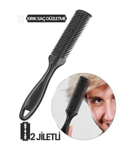 2 Jiletli Kırık Saç Sakal Düzletme İnceltme Tarağı