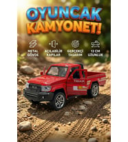 Diecast 1:32 Metal Çek Bırak Kamyonet - Açılabilir Kapılı Oyuncak Araba - 13 cm Pickup Model Araç