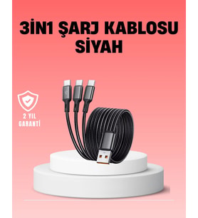 Çoklu USB Şarj Kablosu – 1,2m Hızlı Şarj, 3A Güçlü Akım