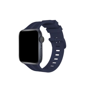 Apple Watch 38mm Kr408 Çizgili Silikon Kordon - Lacivert