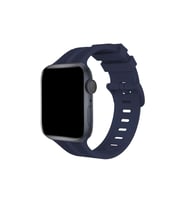 Apple Watch 38mm Kr408 Çizgili Silikon Kordon - Lacivert