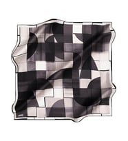 Geometrik Desenli  İpek Krep Saten Eşarp - İlkbahar - Yaz- 8990701-311 -Sura