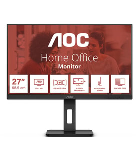 AOC 27E3QAF 27" 75Hz 4Ms VGA+HDMI+DP FullHD Adaptive-Sync IPS Pivot Vesa Monitör (Siyah)