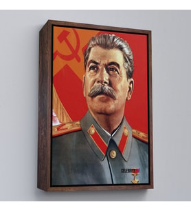 Çerçeveli Joseph Stalin Rusya ve Sovyetler Birliği SSCB Tablo (Siyah)