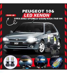 Peugeot 106 1993-2002 Uzun-Kısa Far Uyumlu Şimşek Etkili Led Xenon Pro Series H4