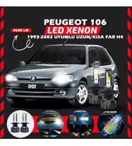 Peugeot 106 1993-2002 Uzun-Kısa Far Uyumlu Şimşek Etkili Led Xenon Pro Series H4