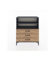 Arges Şifonyer 2 Raflı 3 Çekmeceli 88x30x106 Antrasit-Çam