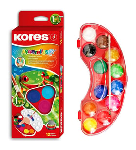 Kores Akuarellos Sulu Boya 12 Renk Büyük Boy 