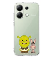 Xiaomi Redmi Note 13 4G Uyumlu Shrek Desenli Şeffaf Telefon Kılıfı